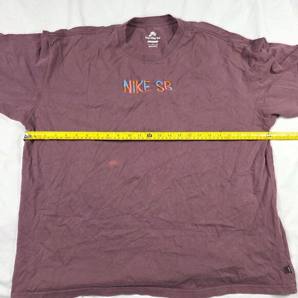 Nike SB Mens Size XL Loose Fit Burgundy Graphic T Shirt Cotton Casual DJ1214-646 - Picture 8 of 11